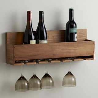 DIY Wine Bottle and Stemware Rack