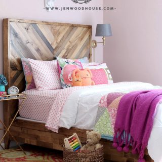 West Elm Knockoff Decor Series: Chevron Reclaimed Wood Bed