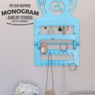 DIY PB Teen-Inspired Monogram Wall Jewelry Storage