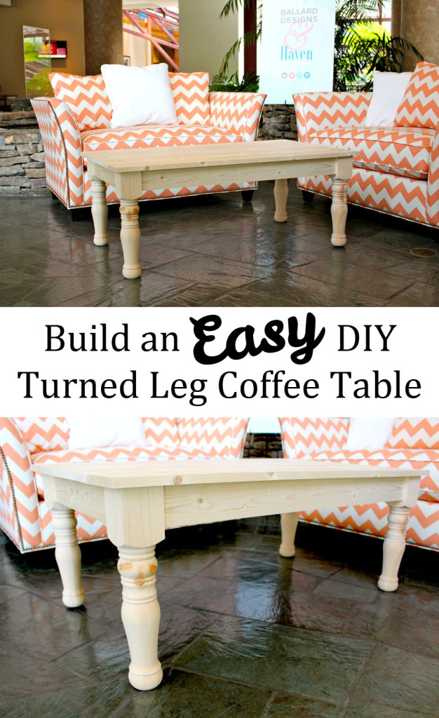 Easy DIY Turned Leg Coffee Table