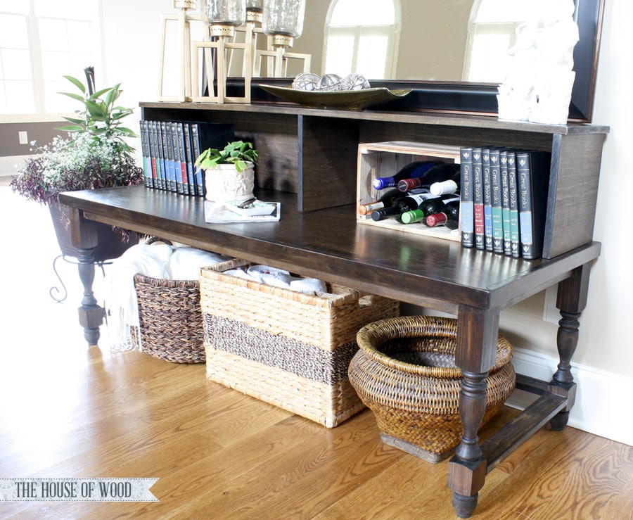 Make this two-tiered foyer console table - easy beginner project from The House of Wood | www.jenwoodhouse.com/blog