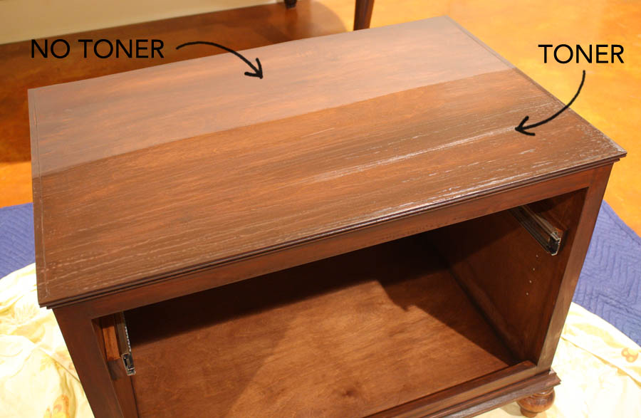 how to use a wood toner on furniture