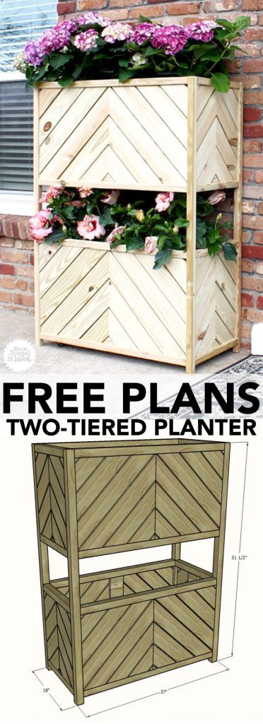 How to build a #DIY vertical two-tiered planter. Free #plans and #tutorial! #outdoor #gardening #planter #verticalplanter #diyworkshop