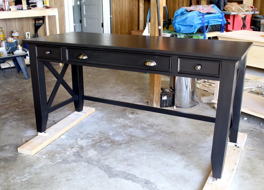 How to build a DIY writing desk. Full step-by-step tutorial and free plans by Jen Woodhouse