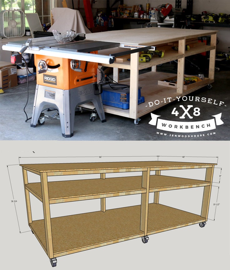 and table saw out-feed table. Build this for about $100! Free plans 