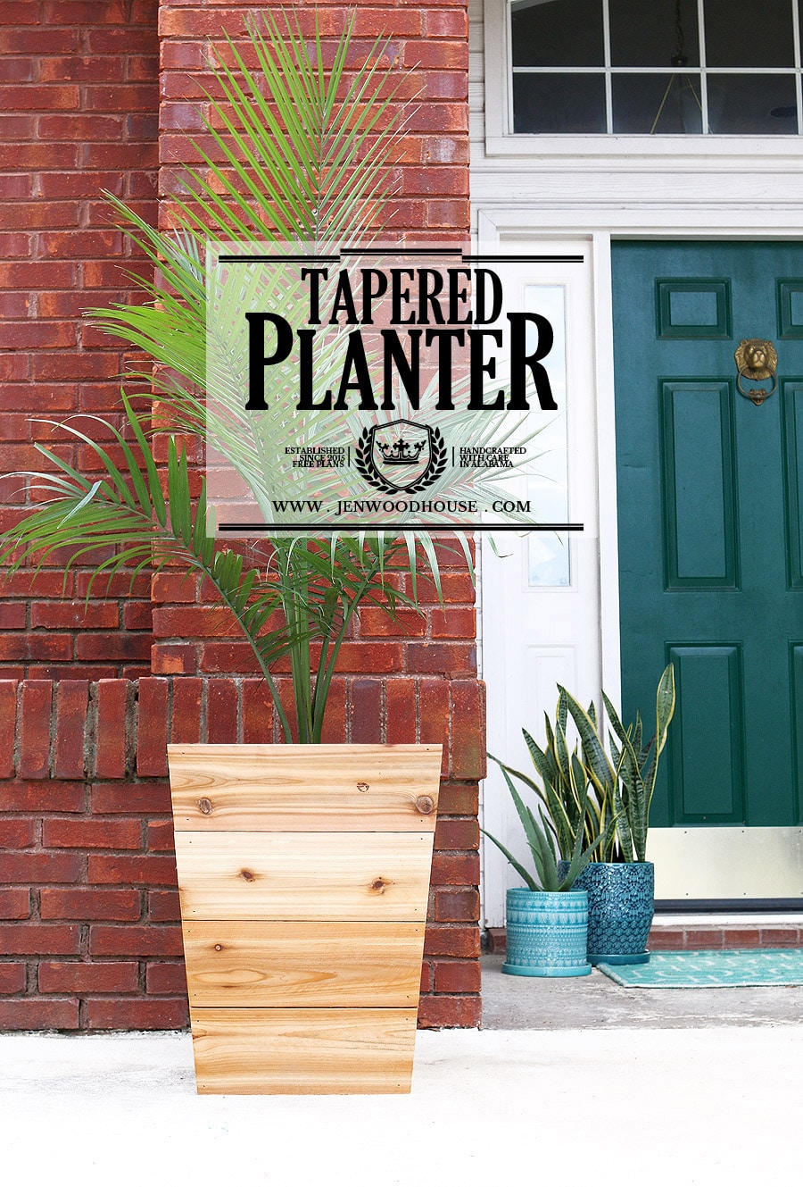 How to build a DIY modern, tapered cedar planter - free design plans and tutorial from Jen Woodhouse