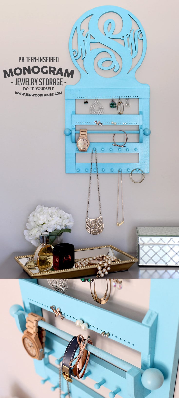How to build a DIY Pottery Barn Teen-inspired Monogram Jewelry Storage