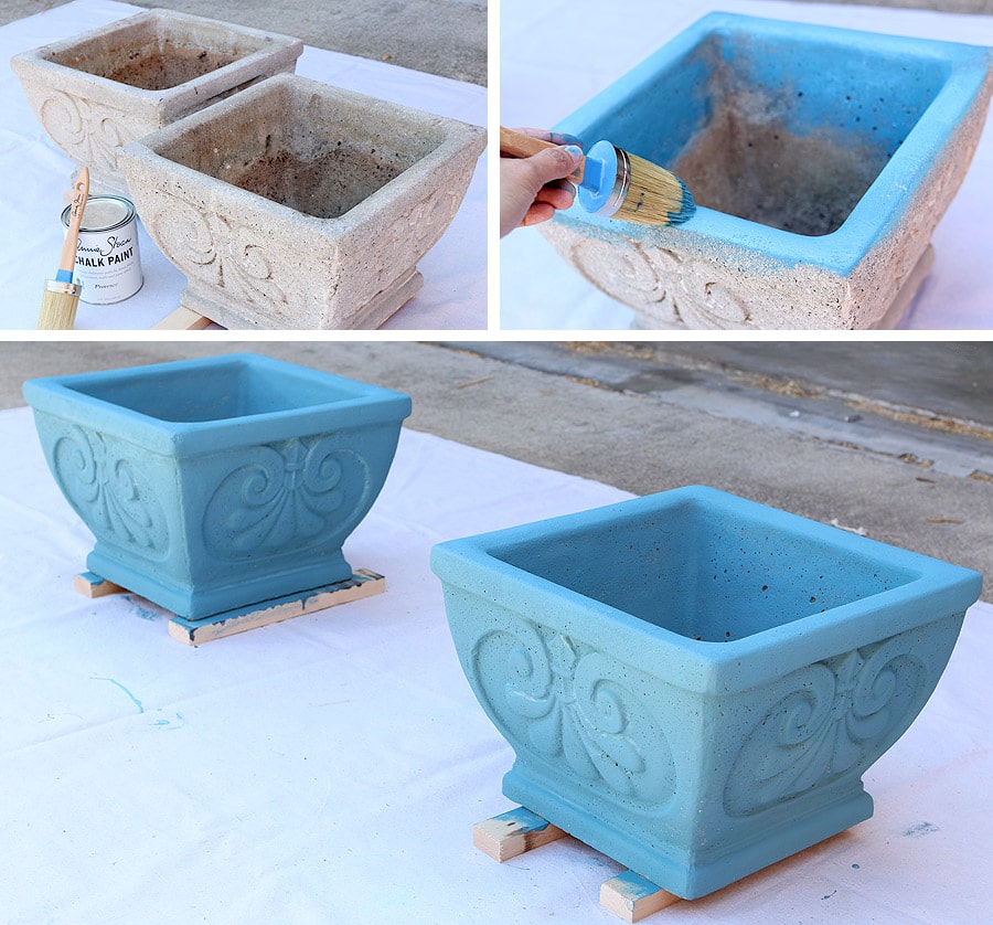 How to paint cement planters with Chalk Paint® by Annie Sloan