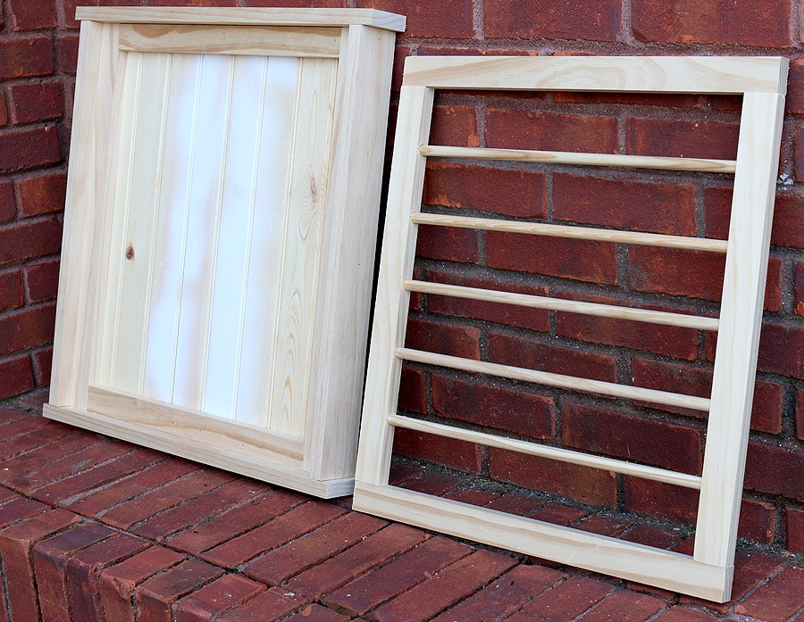 Ballard Designs-inspired laundry rack via Jen Woodhouse