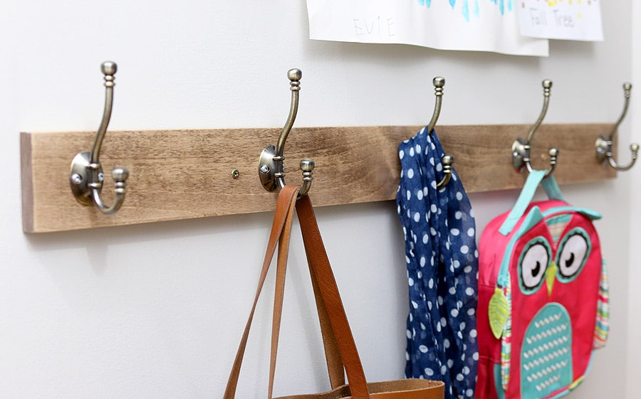 Keep kids school bags neat and tidy with coat hooks