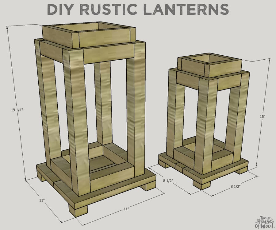 How to build DIY rustic lanterns out of scrap wood. Free building plans by Jen Woodhouse
