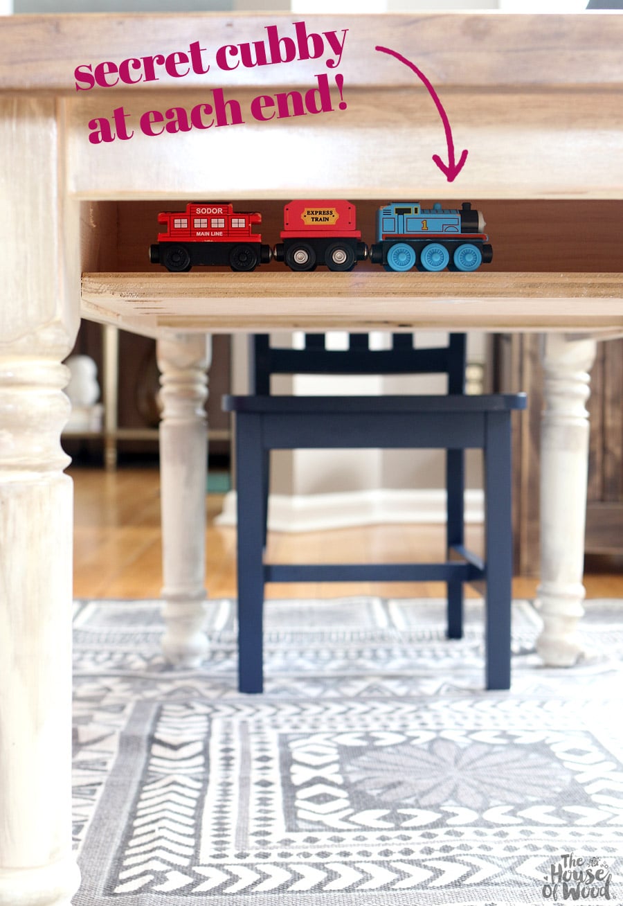 How to build a DIY kids farmhouse table with storage