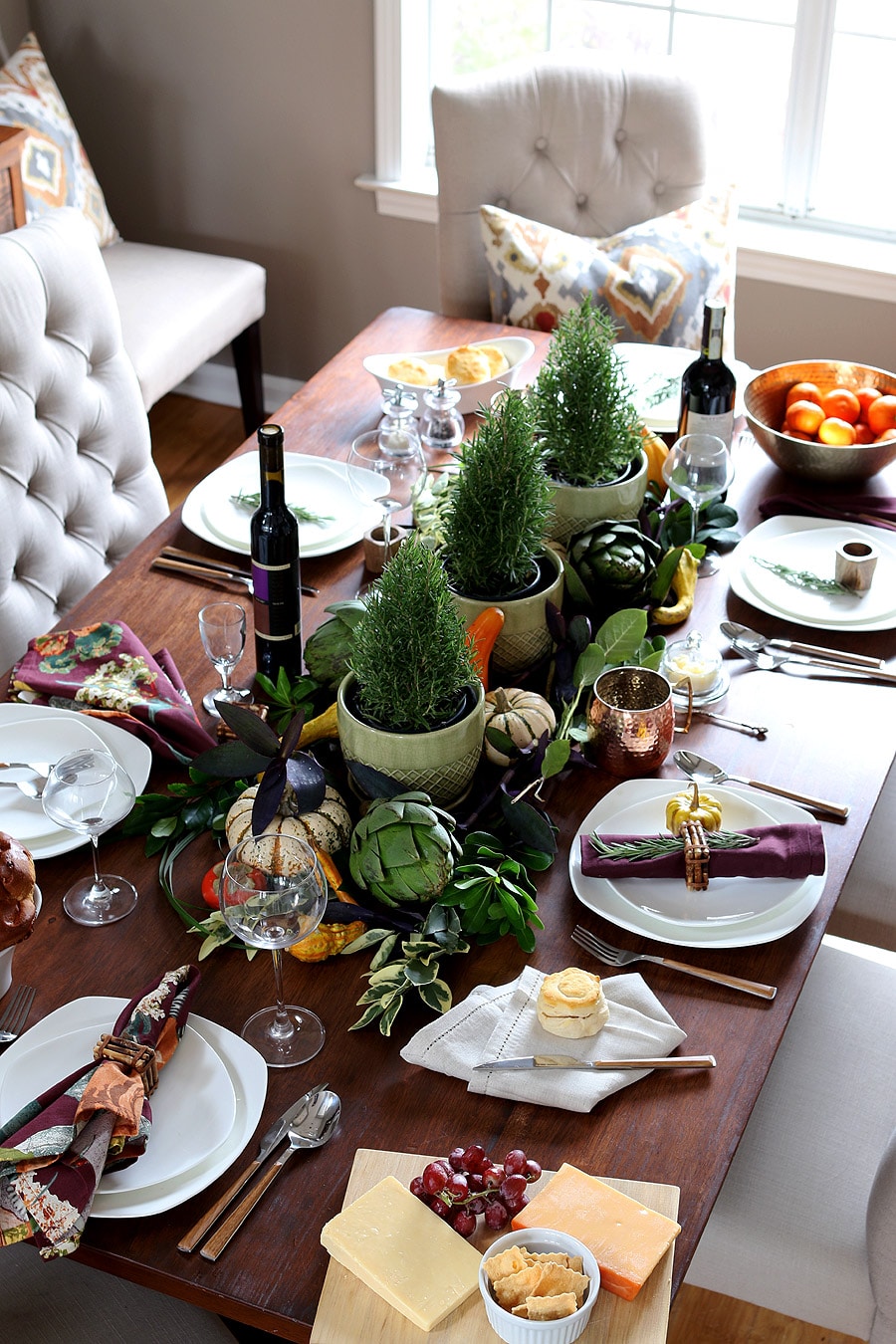 How to set the table for Thanksgiving dinner via Jen Woodhouse