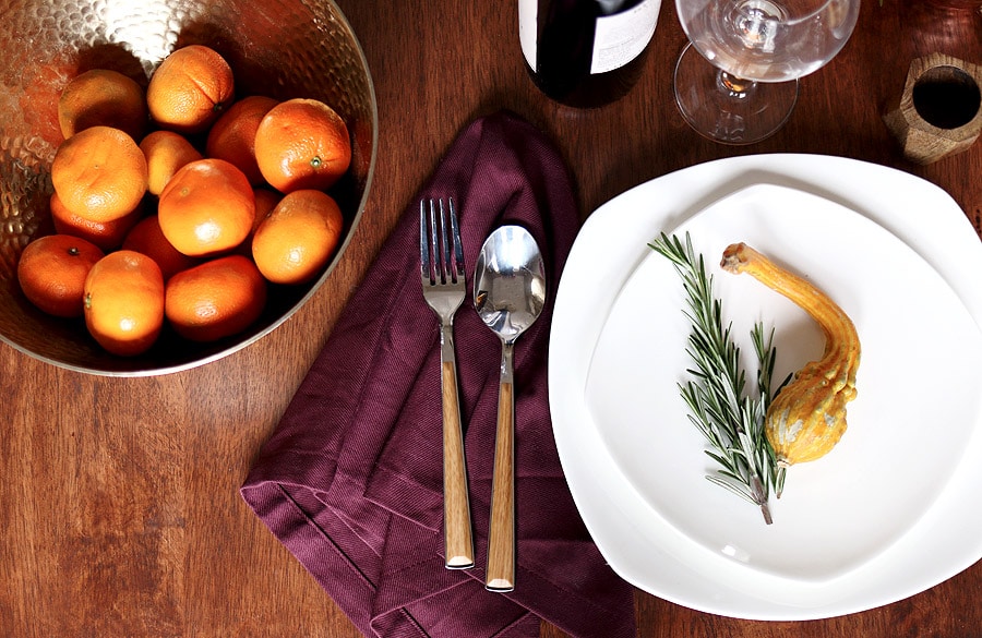 Thanksgiving holiday table setting via Jen Woodhouse
