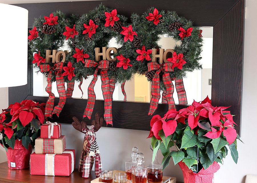 Home Depot DIY Workshop hanging holiday wreath trio