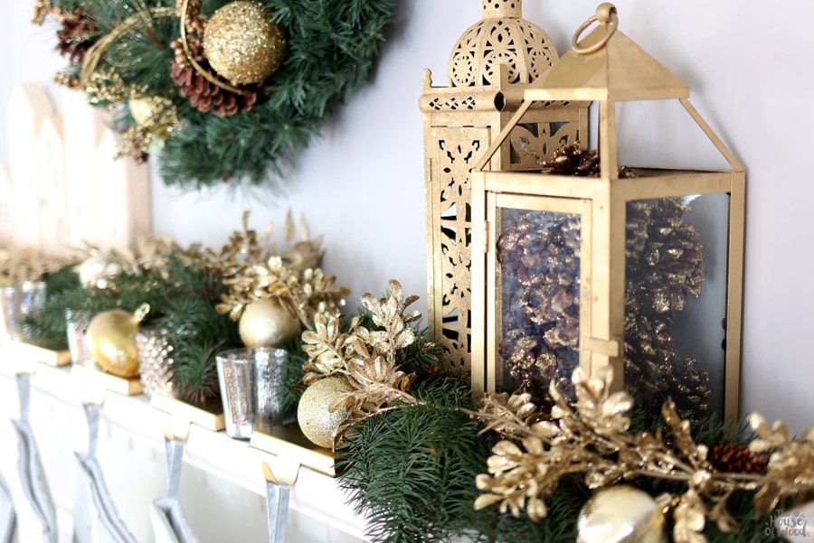 How to decorate a mantel for Christmas via Jen Woodhouse