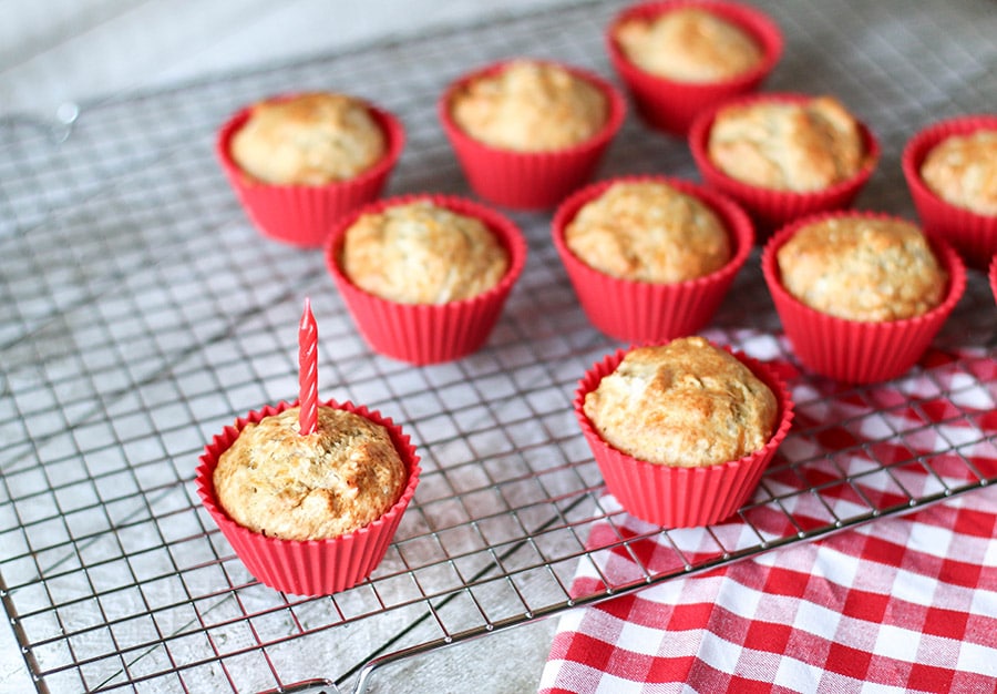 Treat your favorite fur baby to these homemade apple and cheddar pupcakes!