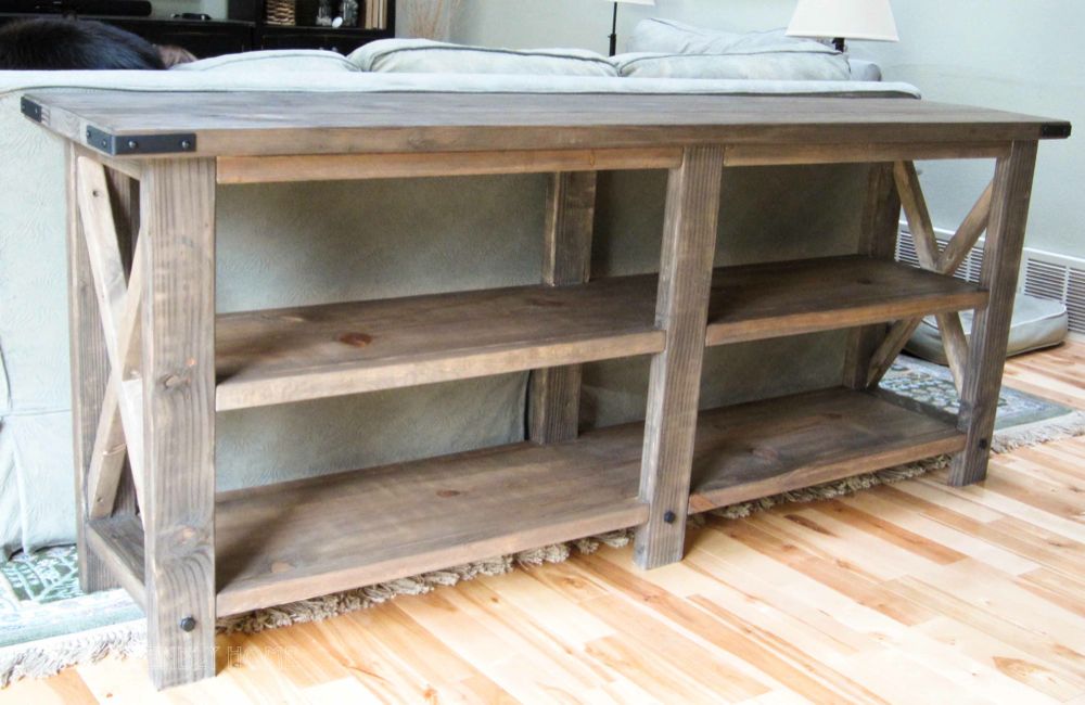 DIY Rustic X Console by The Friendly Home