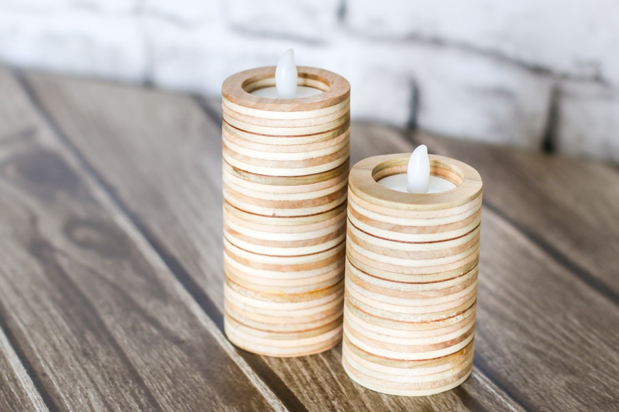 LOVE this! DIY candle holders made out of scrap plywood!