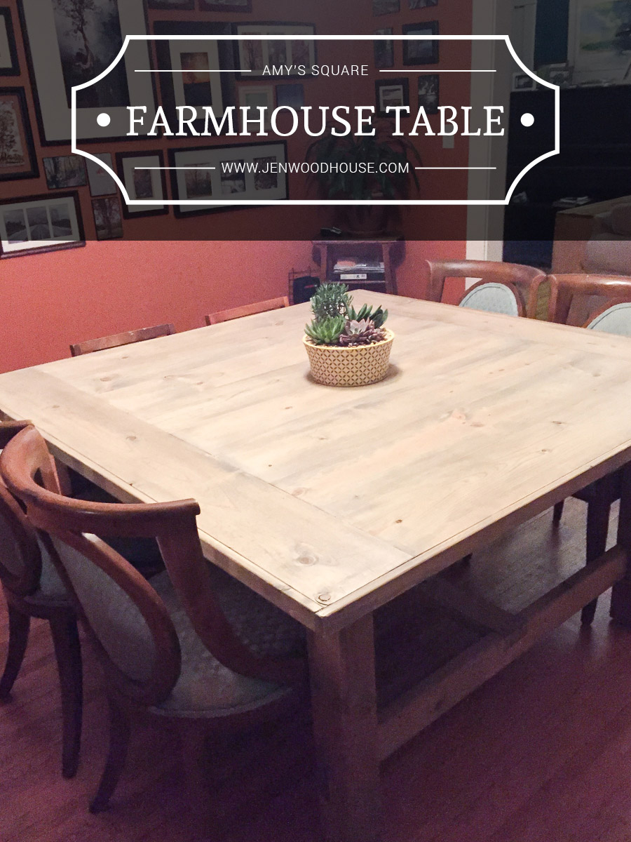 Diy Square Farmhouse Table Plans, Dining Room Table Plans