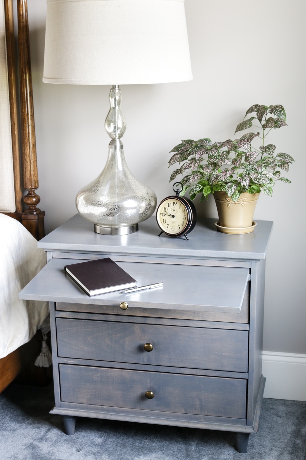 DIY Nightstand Plans with Pull-Out Writing Tray