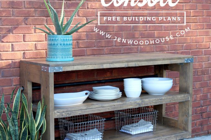 How to build a DIY Restoration Hardware-inspired Wood and Steel Console via Jen Woodhouse