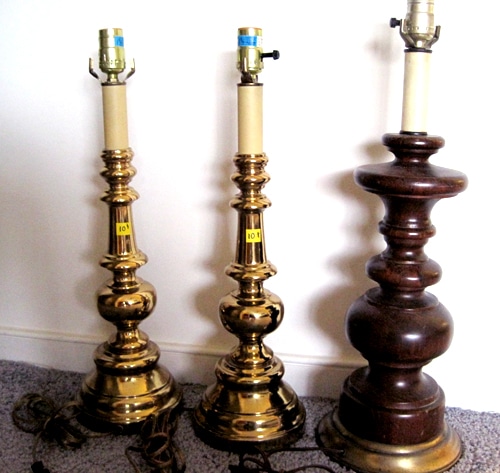 Painted Vintage Brass Lamps