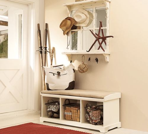 Pottery barn entryway online shelf