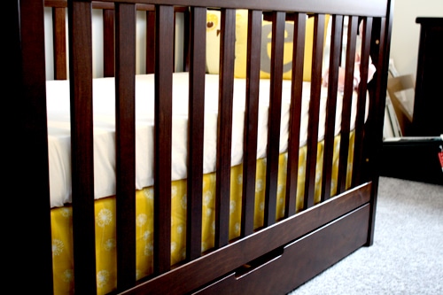 crib skirt for crib with drawer