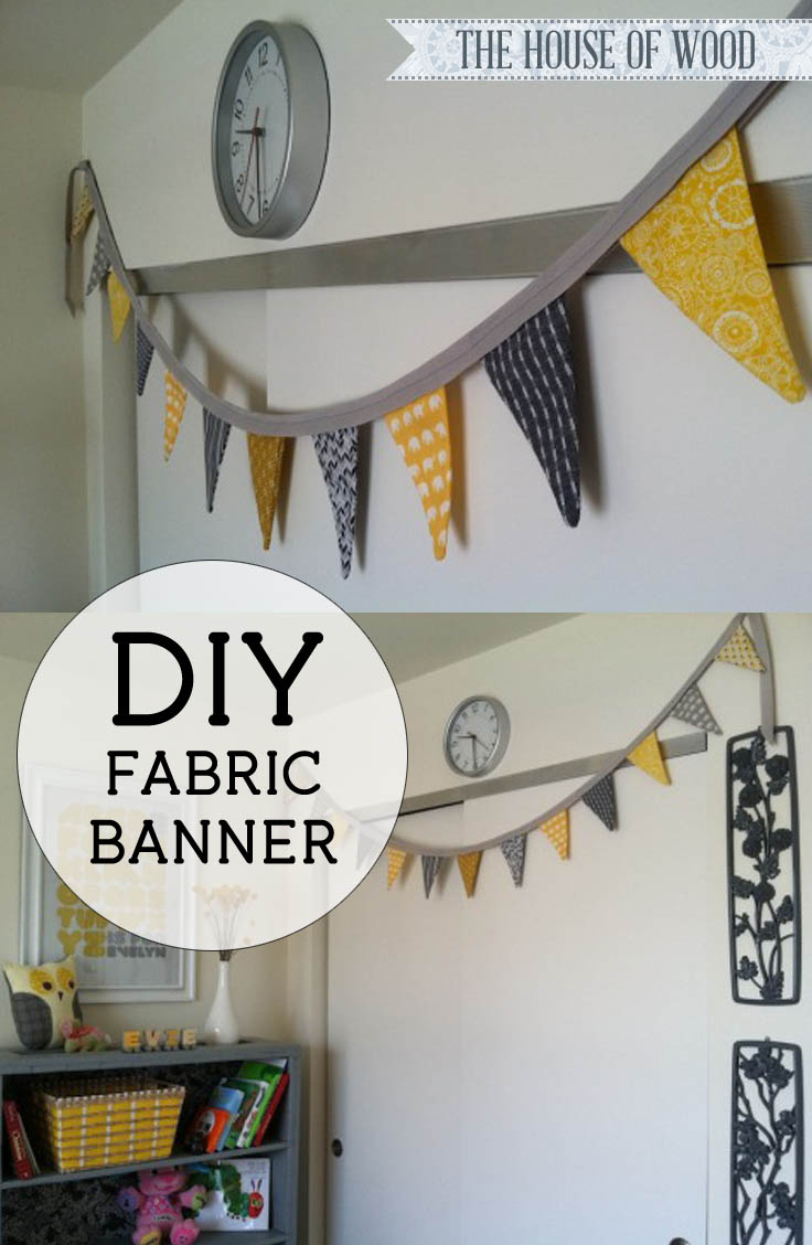 DIY Fabric Pennant Banner Tutorial Domestic Geek Girl