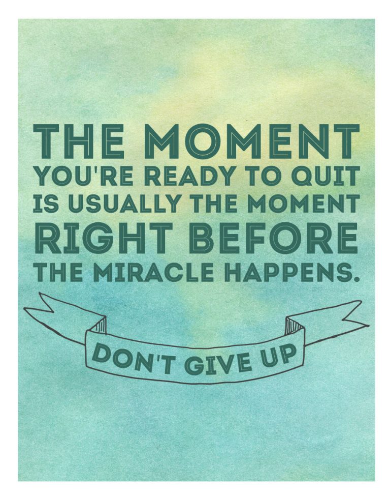 Don't Give Up Free Printable