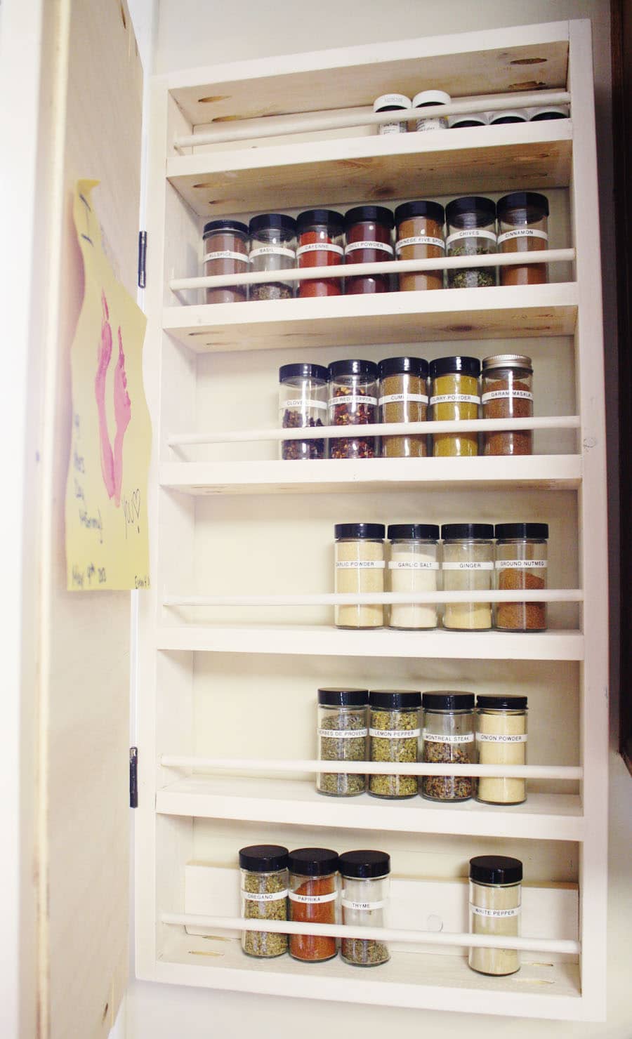 DIY Spice Jar Rack 