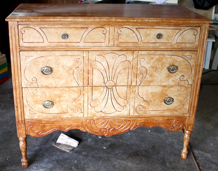 Refinished Antique Vintage Dresser