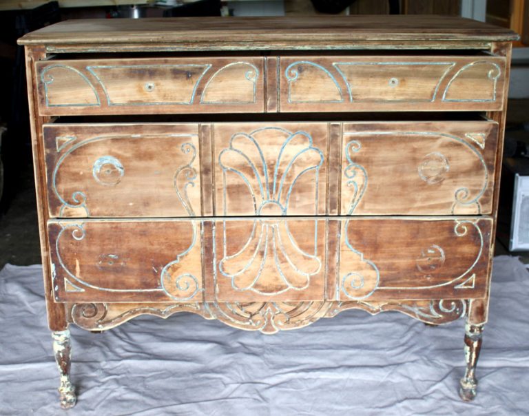 Refinished Antique Vintage Dresser