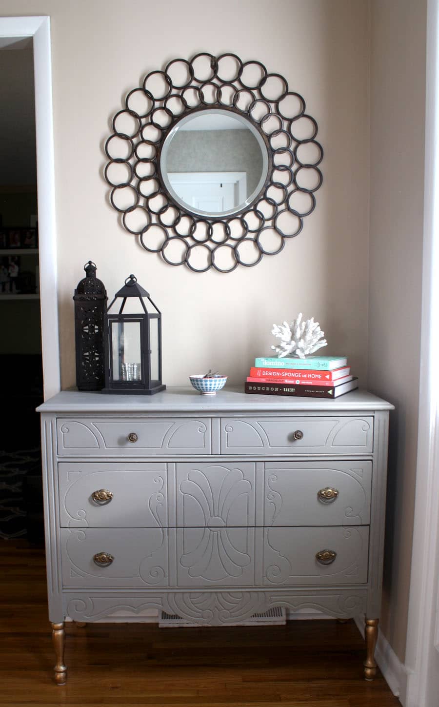 Antique deals gray dresser