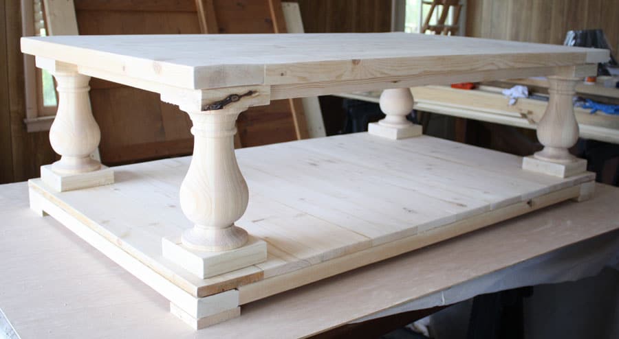 Unfinished balustrade deals coffee table legs