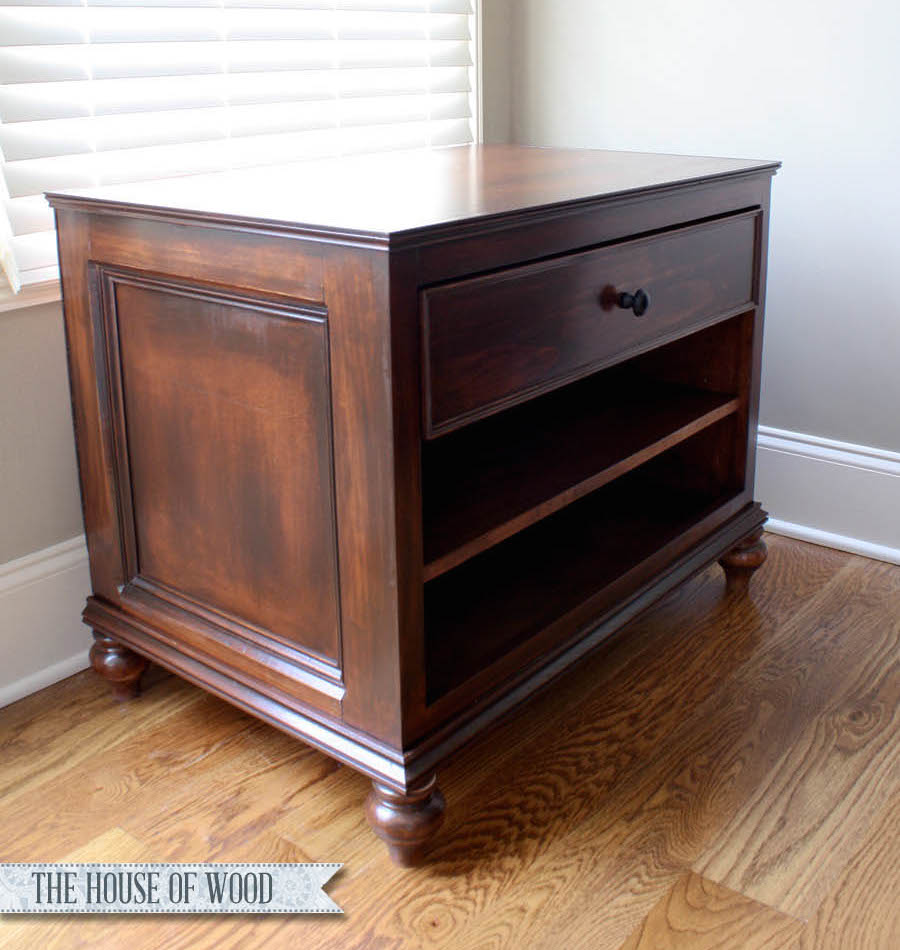 wood printer stand with drawers