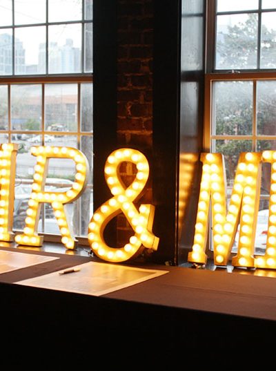 Make this DIY lighted wedding marquee with just a few materials from the craft store! www.jenwoodhouse.com/blog