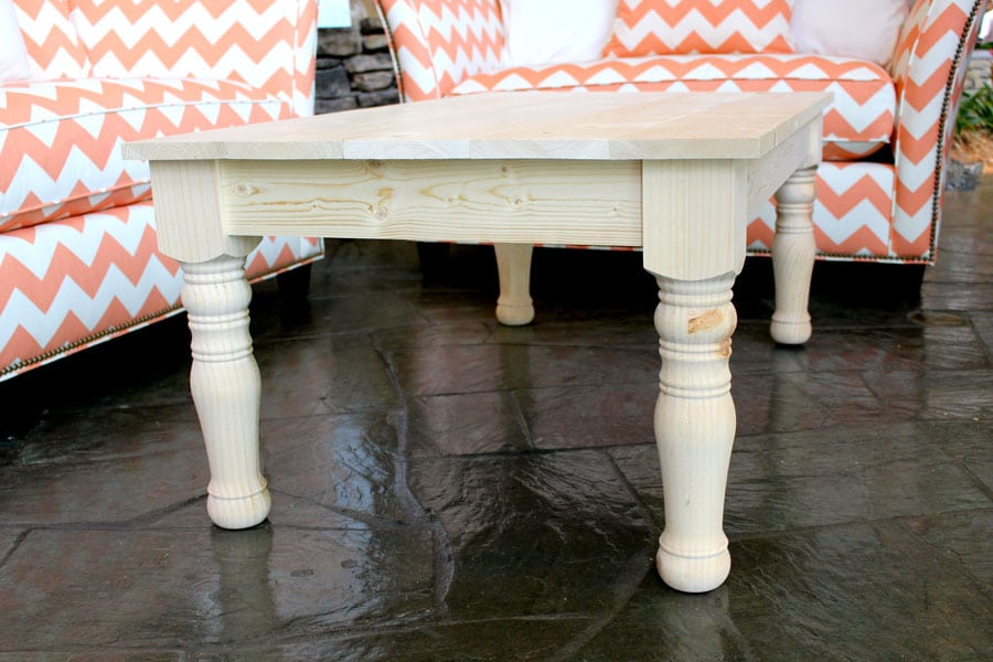 Unfinished farmhouse coffee deals table