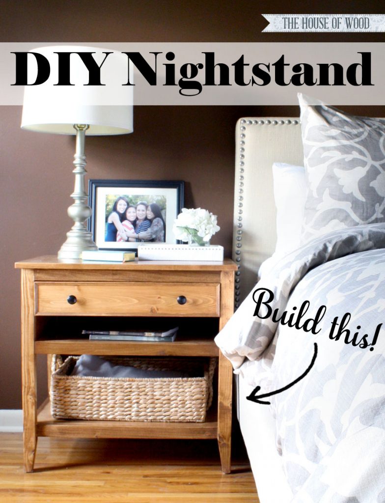 DIY Bedside Table with Drawer and Shelf