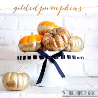gilded and gold-dipped pumpkins