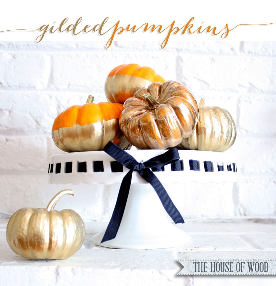 gilded and gold-dipped pumpkins