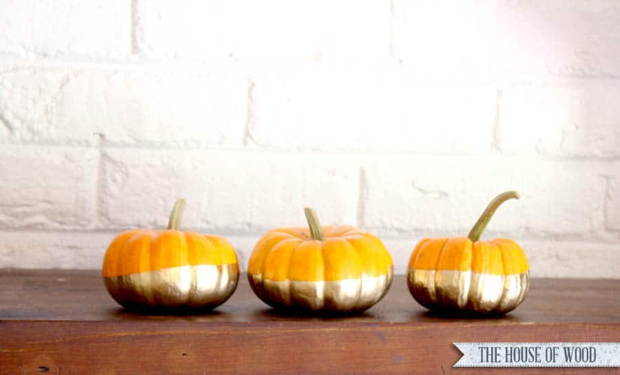 gold-dipped pumpkins