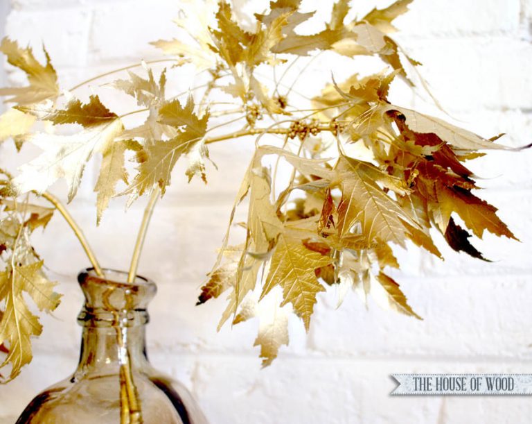 DIY Gold SprayPainted Branches and Leaves