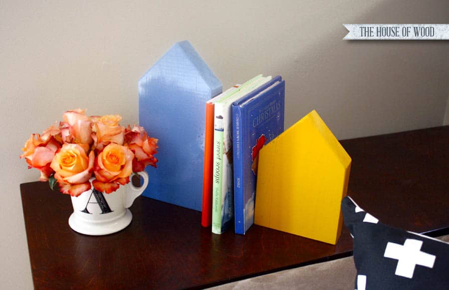 DIY scrap wood house bookends