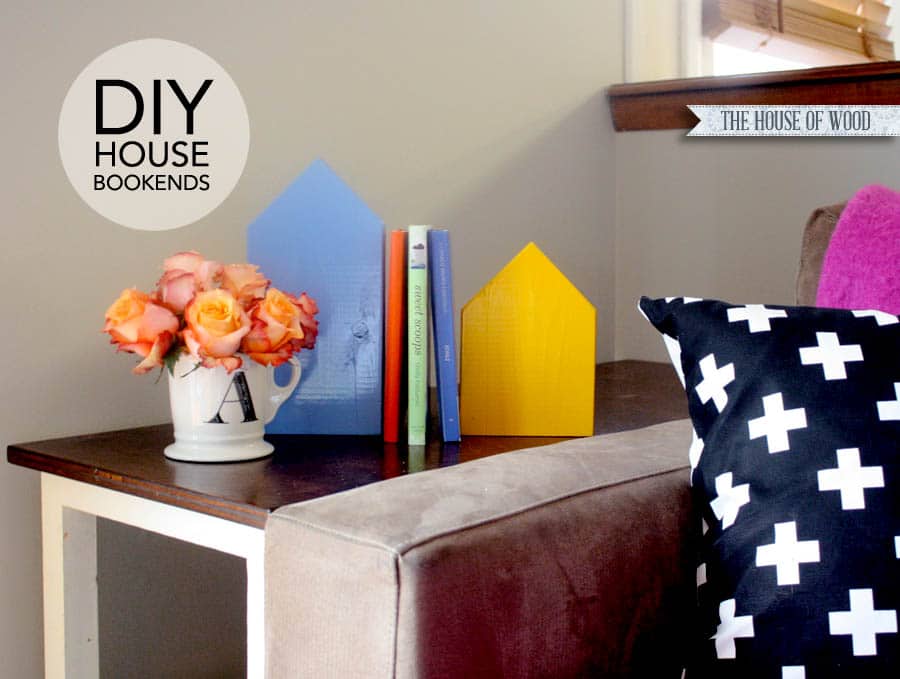 DIY scrap wood house bookends