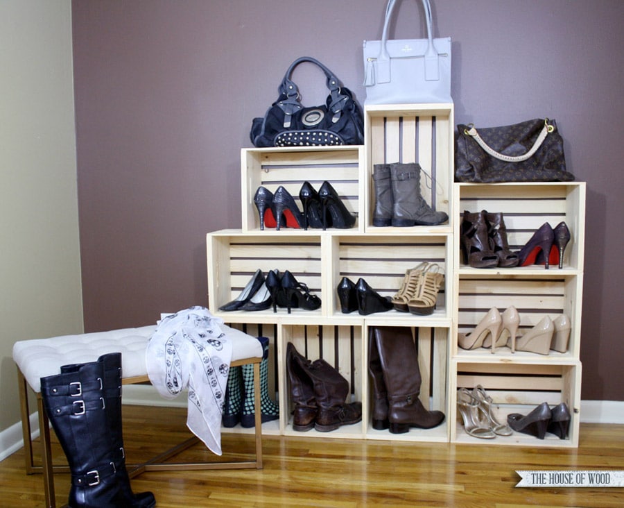 DIY Crate Shoe Storage Display The House Of Wood   Blog Crate Shoe Storage 02 