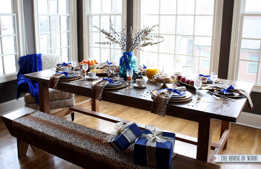 Christmas breakfast table setting