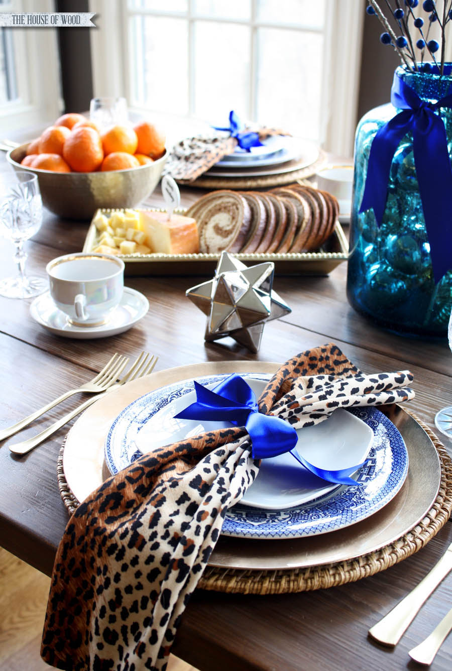 Christmas breakfast table setting