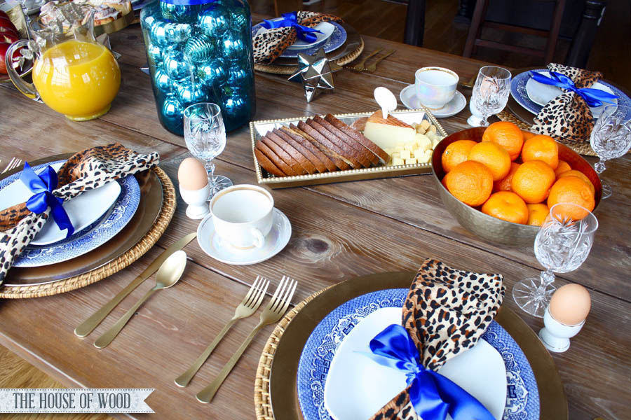 Christmas breakfast table setting